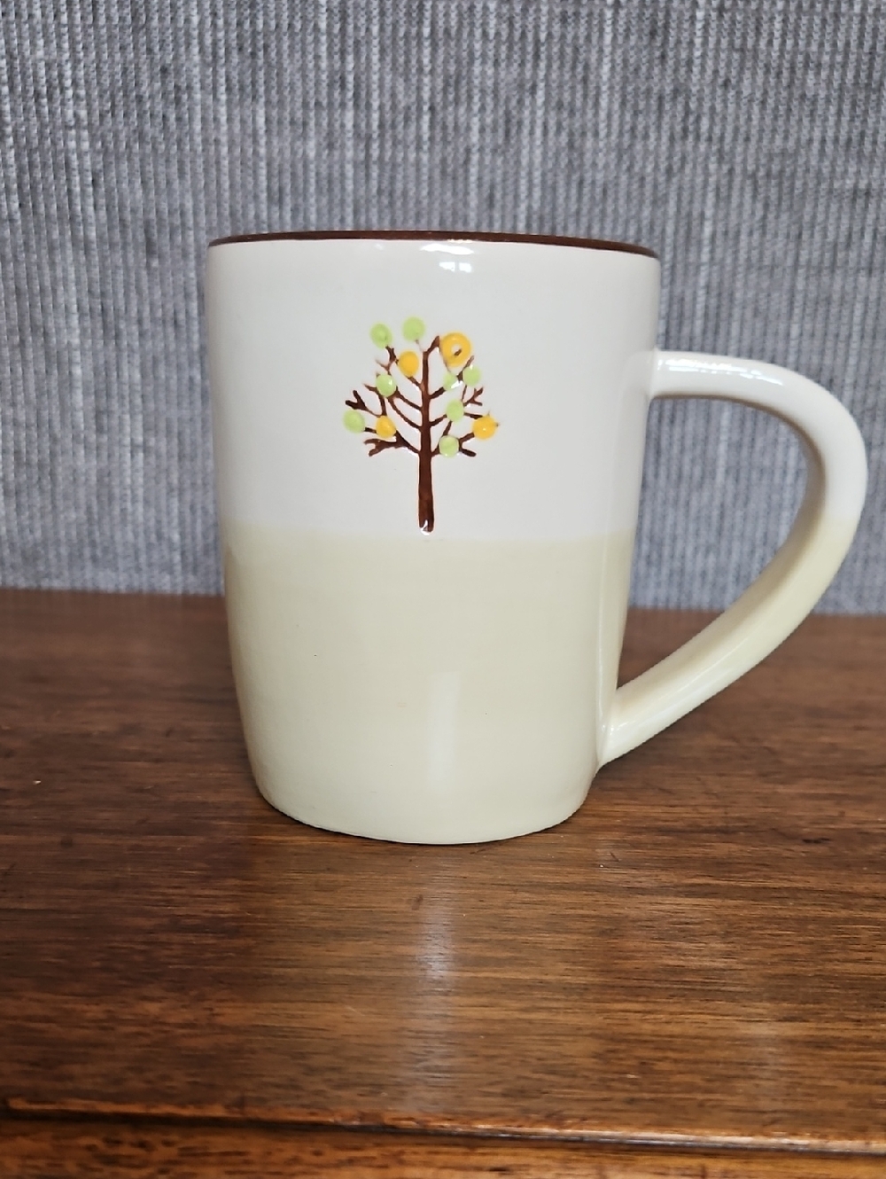 Starbucks Cream and Brown Tree Accent Ceramic Mug